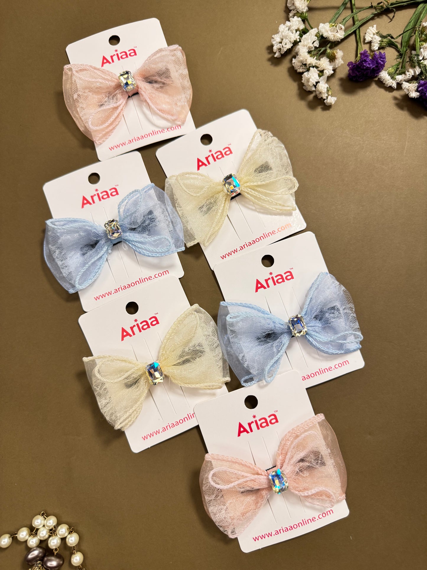 Crystal Bow Pins - 4