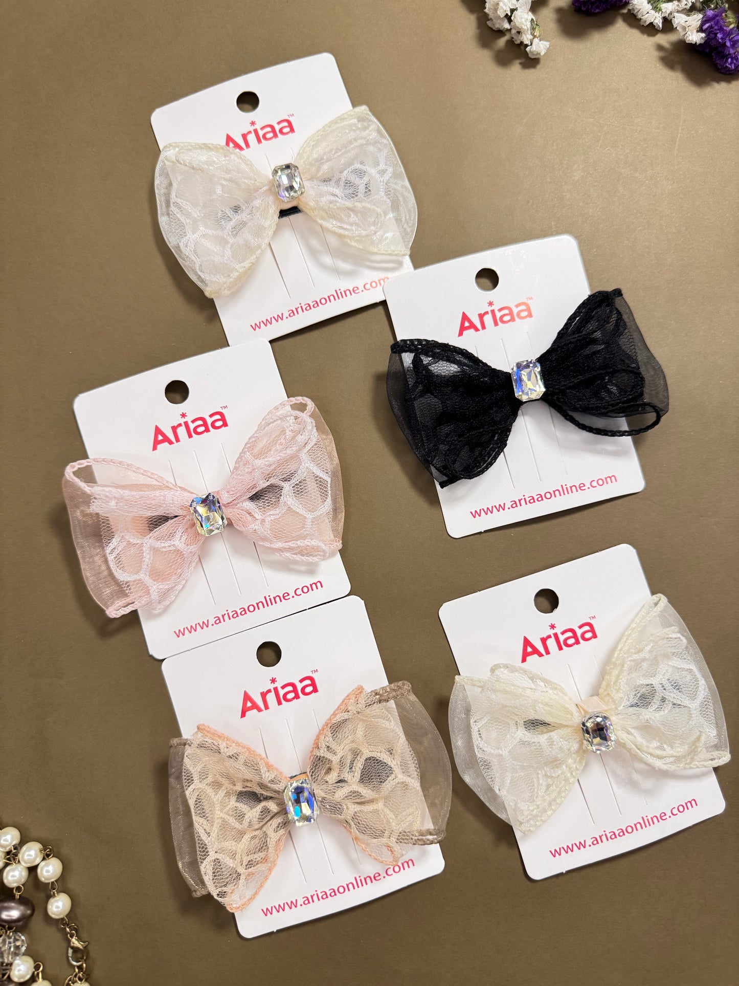 Crystal Bow Pins - 5