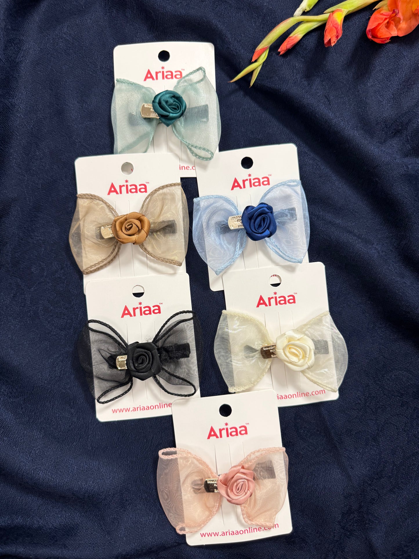 Rose Bow Pins - 3