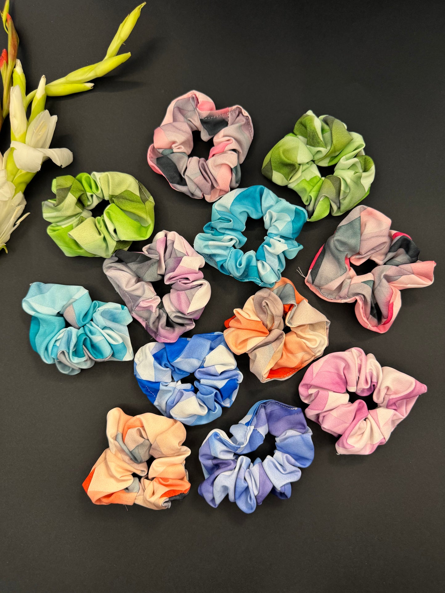 Printed Multicolour Scrunchies - 2