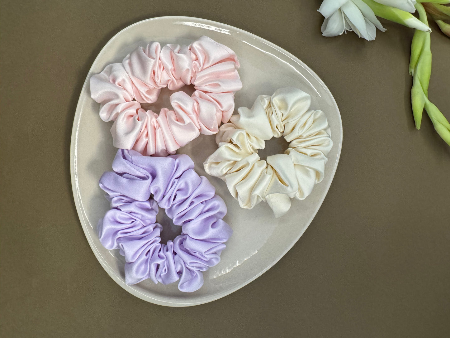 Ariaa Multicolour Medium Satin Scrunchies - 2