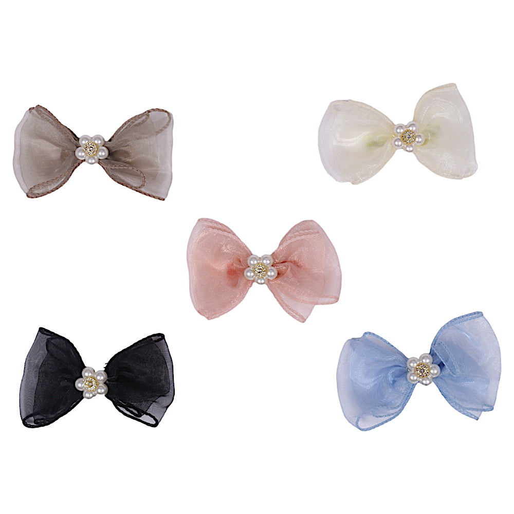 Pearl Flower Bow Pins (Per Pc)