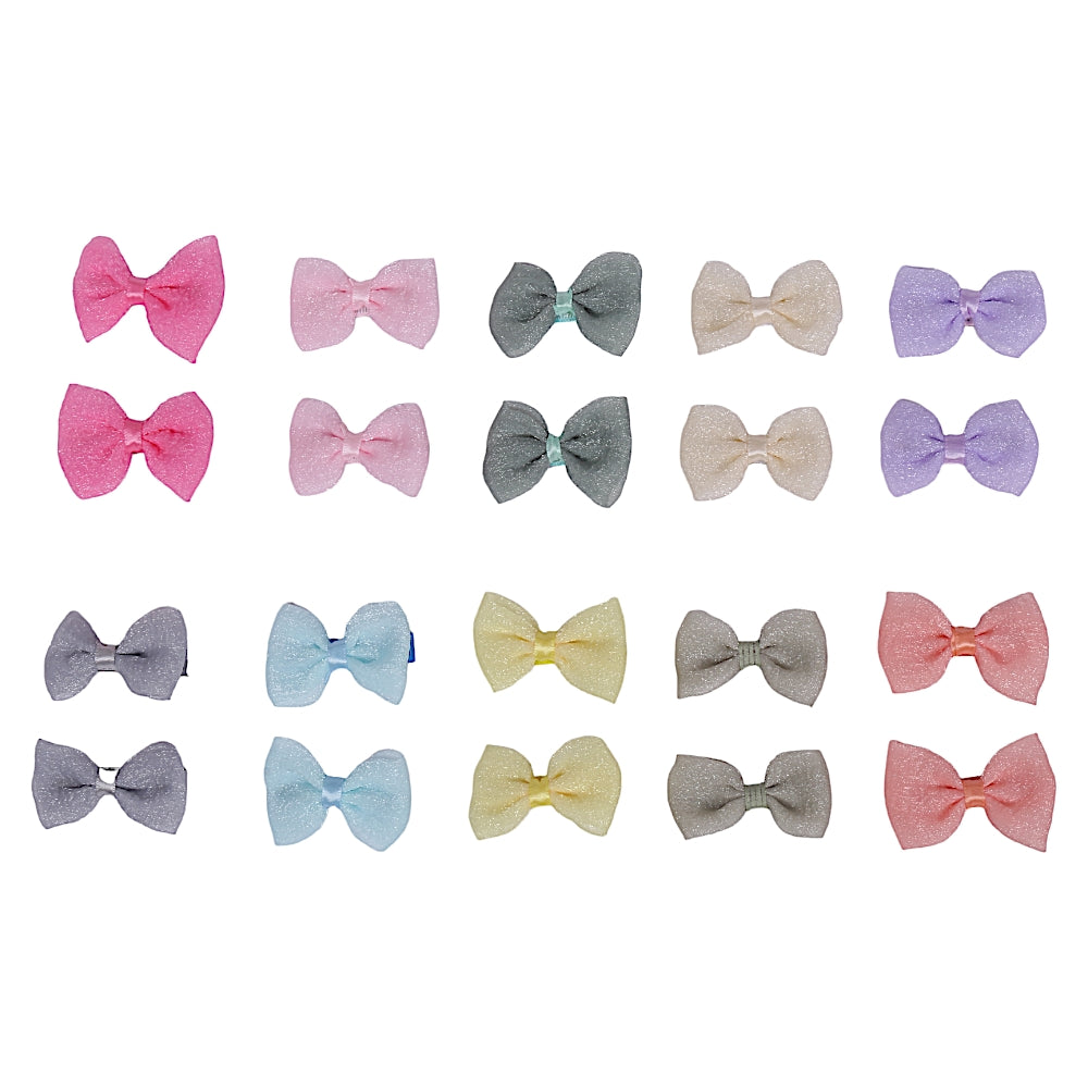 Colourful Multi Bow Pins - 6 (Pack of 2 Pcs)