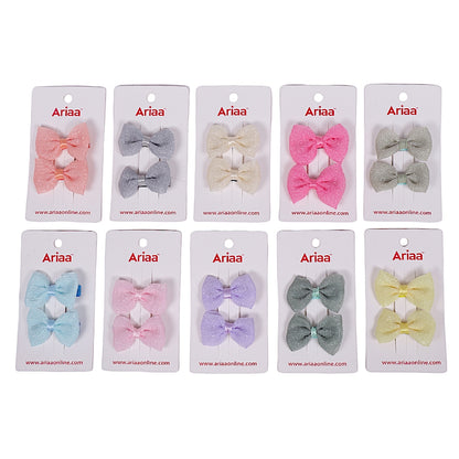 Colourful Multi Bow Pins - 6 (Pack of 2 Pcs)
