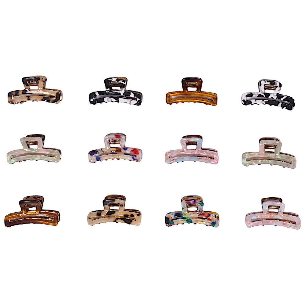 Multicolour Printed Claw Clips - 3 (Per Pc)