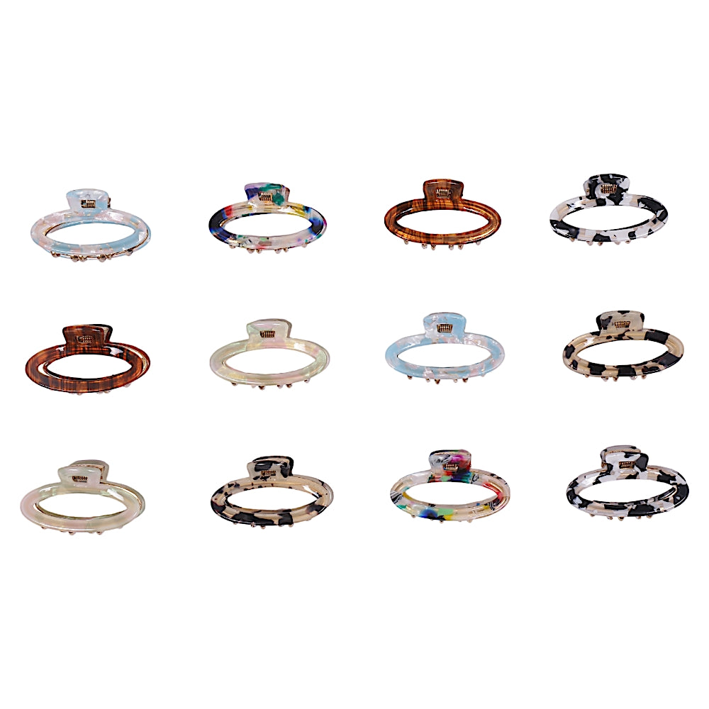 Oval Shaped Printed Claw Clips (Per Pc)