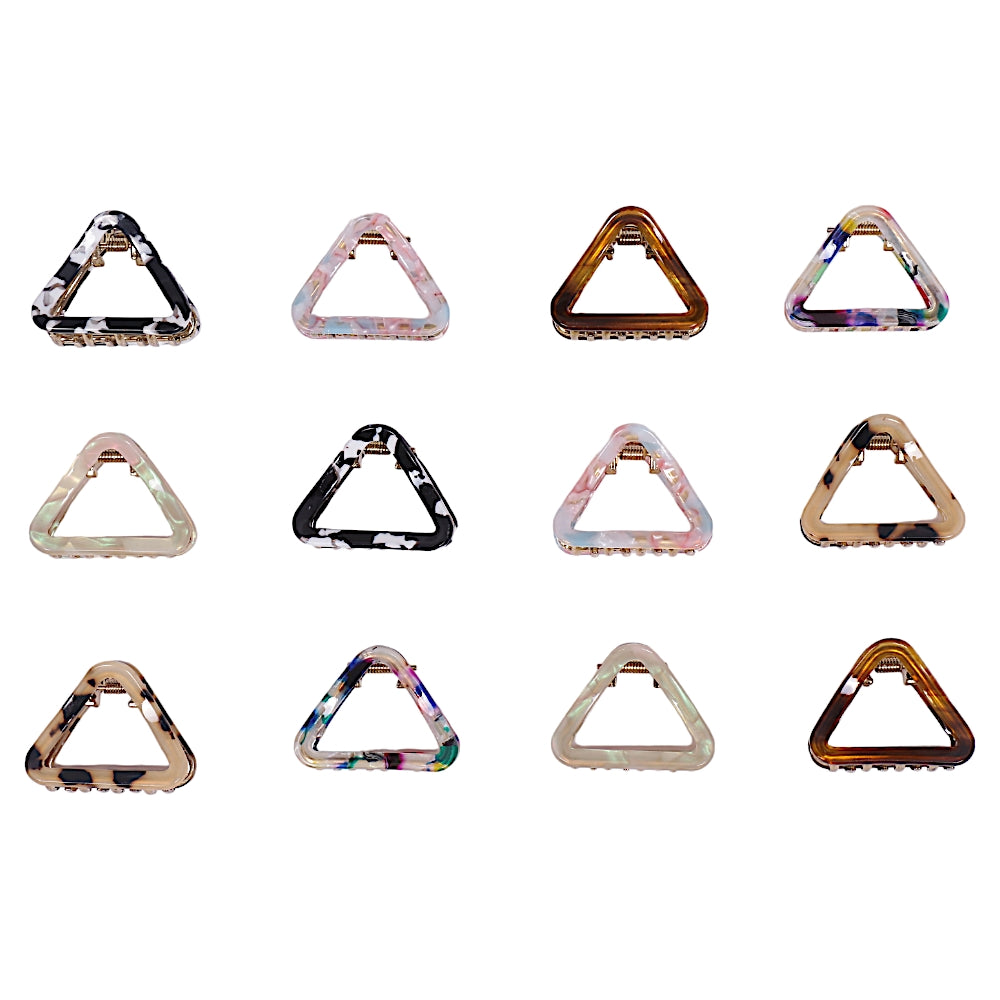 Triangle Shaped Printed Claw Clips (Per Pc)