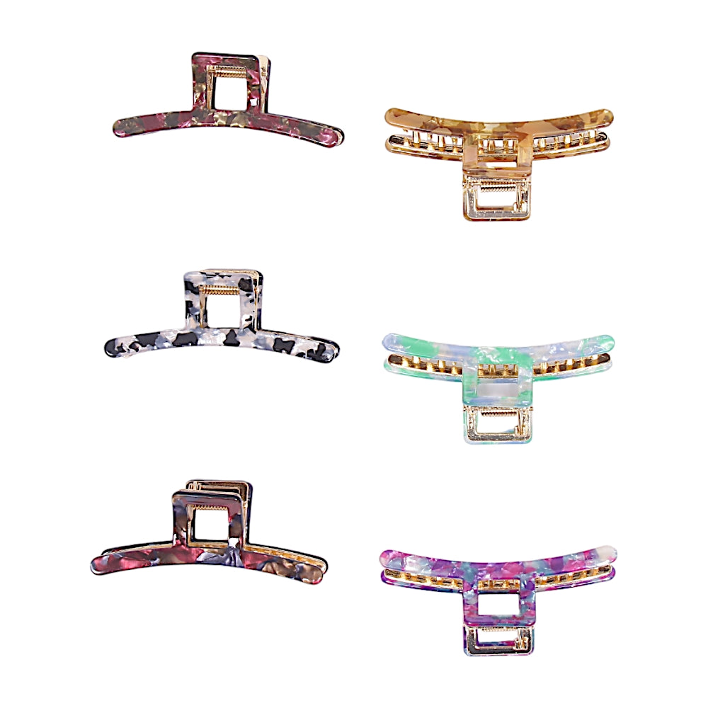 Large Printed Claw Clips - 3 (Per Pc)
