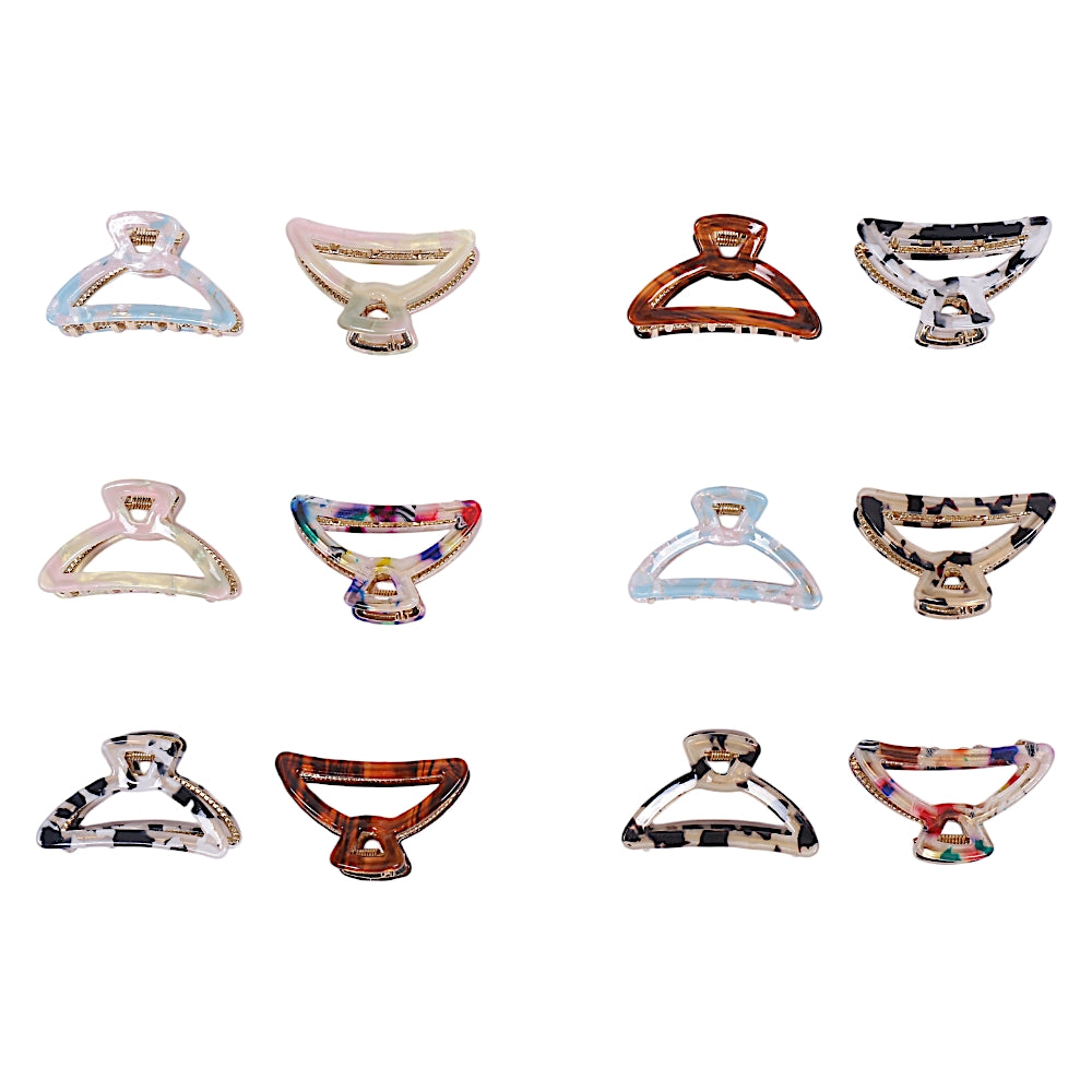 Multicolour Printed Claw Clips - 5 (Per Pc)