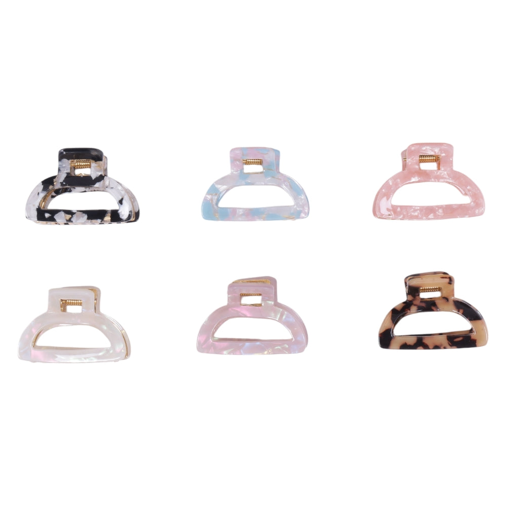 Multicolour Printed Claw Clips - 4 (Per Pc)