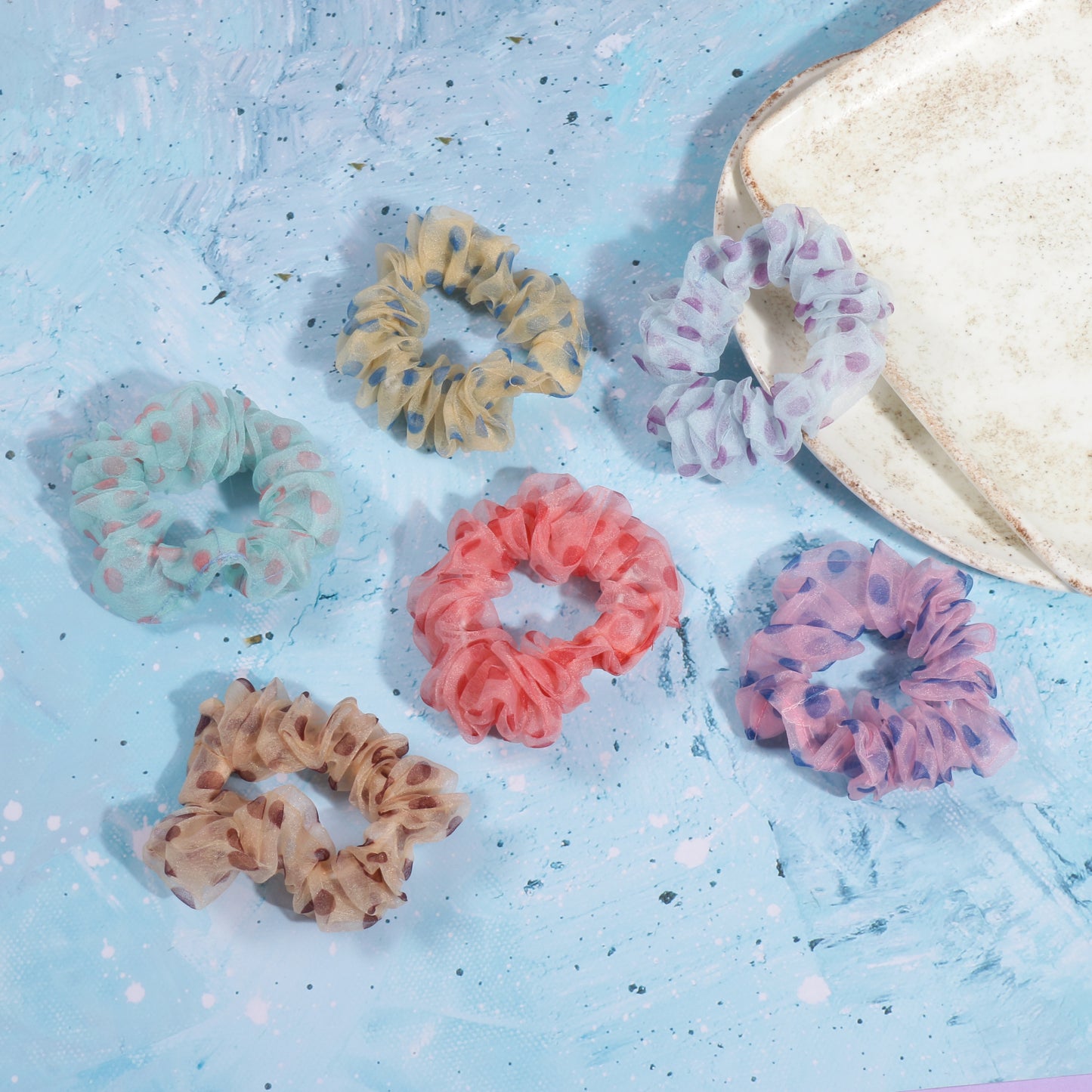 Elegant Organza Scrunchies  (Pack of 2 pcs)