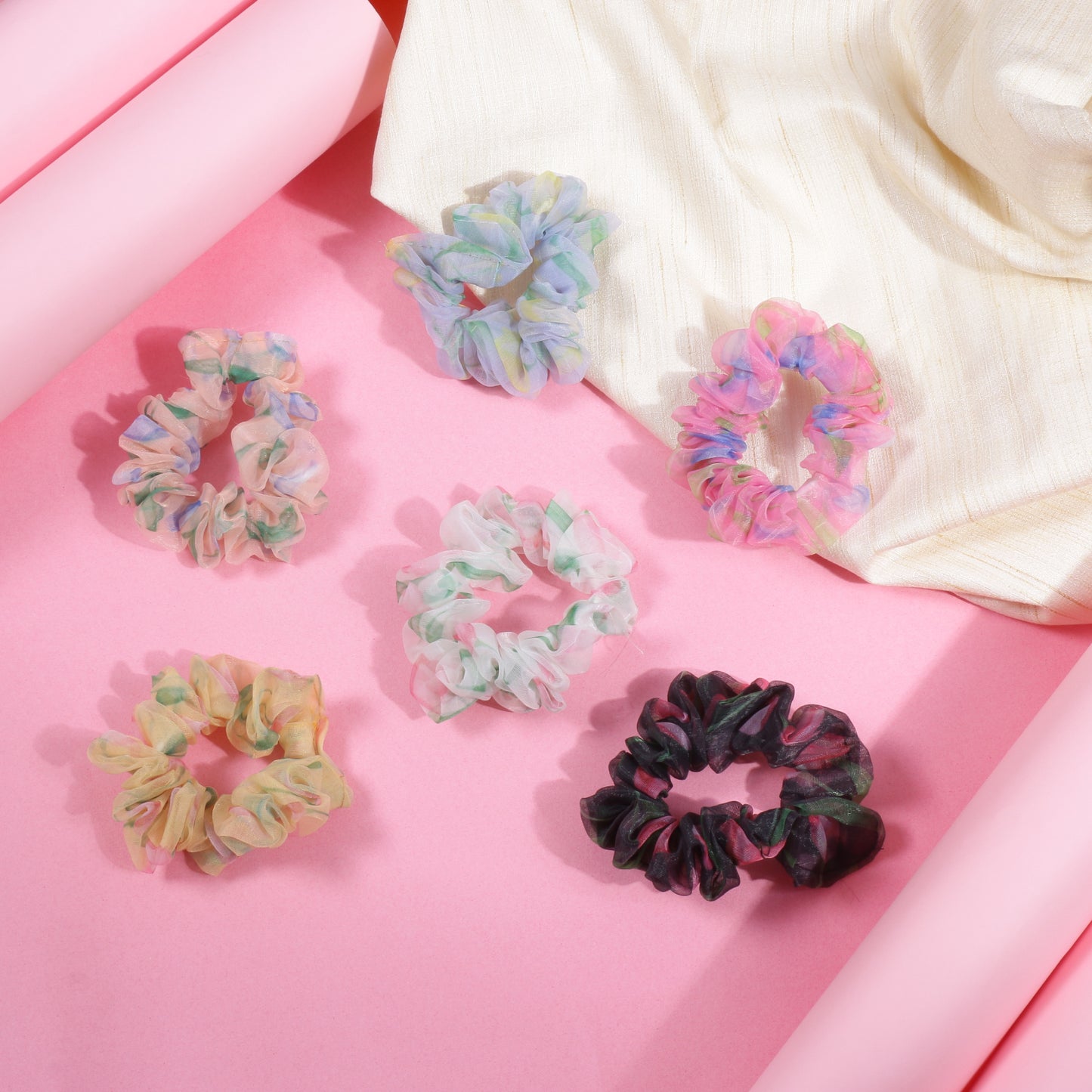 Elegant Organza Scrunchies  (Pack of 2 pcs)