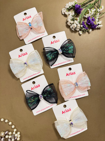 Crystal Bow Pins - 1