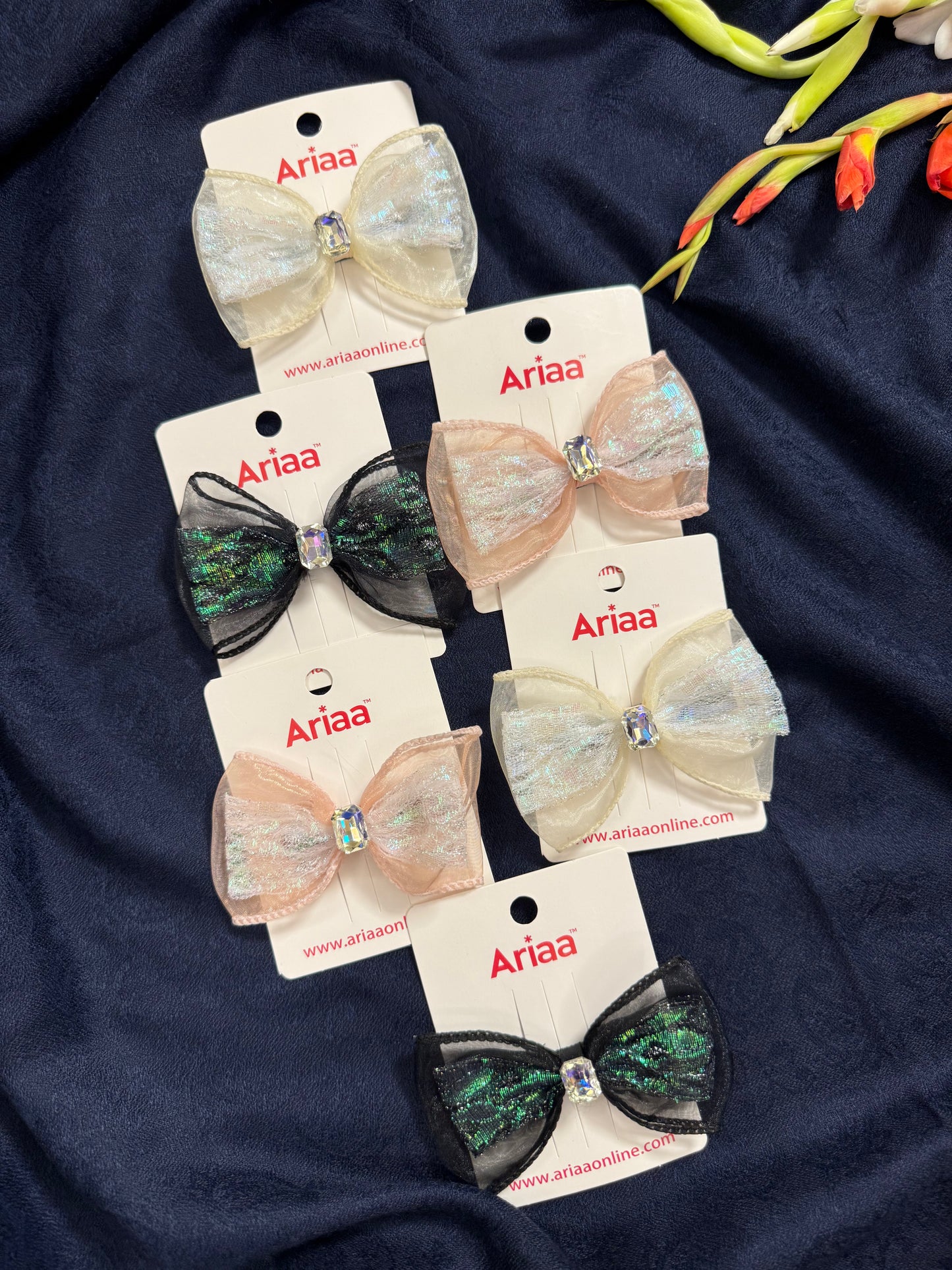 Crystal Bow Pins - 1
