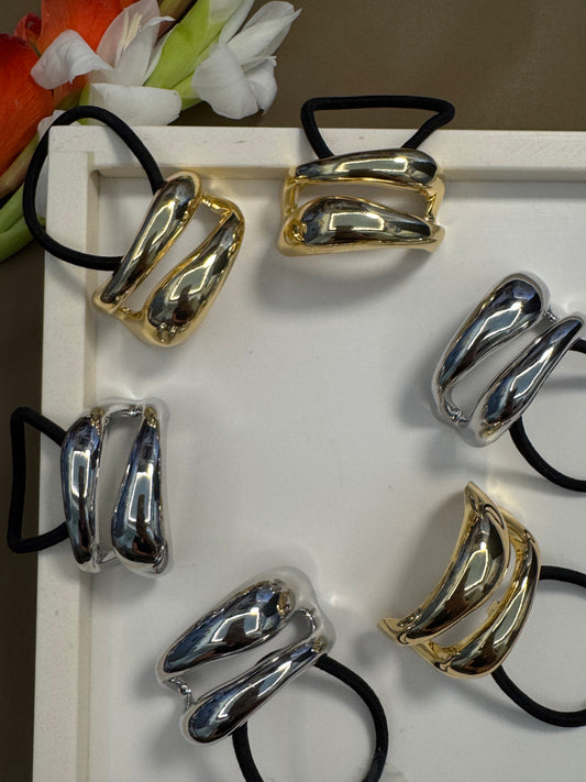Ariaa Golden/Silver Ponytail Holder - 1