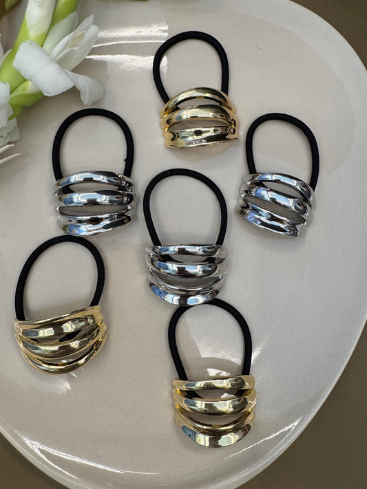 Ariaa Golden/Silver Ponytail Holder - 6