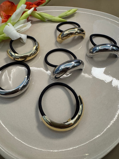 Ariaa Golden/Silver Ponytail Holder - 1