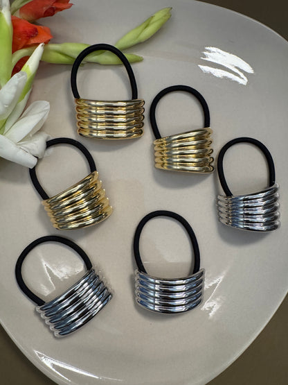 Ariaa Golden/Silver Ponytail Holder - 7