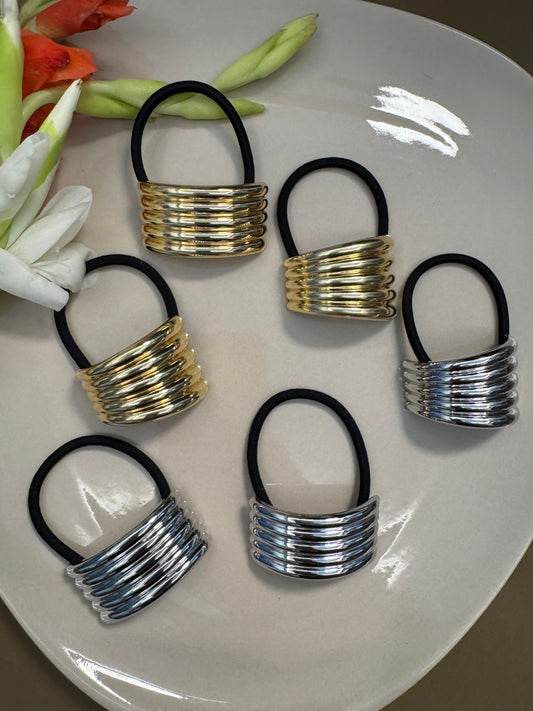 Ariaa Golden/Silver Ponytail Holder - 7