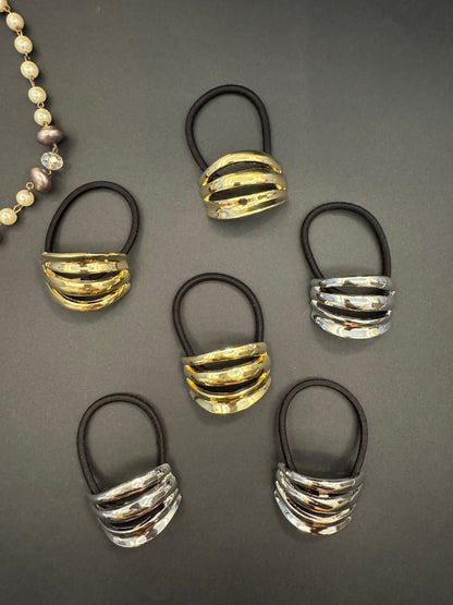 Ariaa Golden/Silver Ponytail Holder - 6