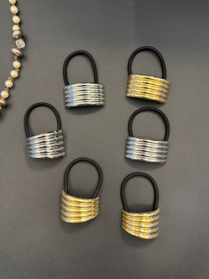 Ariaa Golden/Silver Ponytail Holder - 7