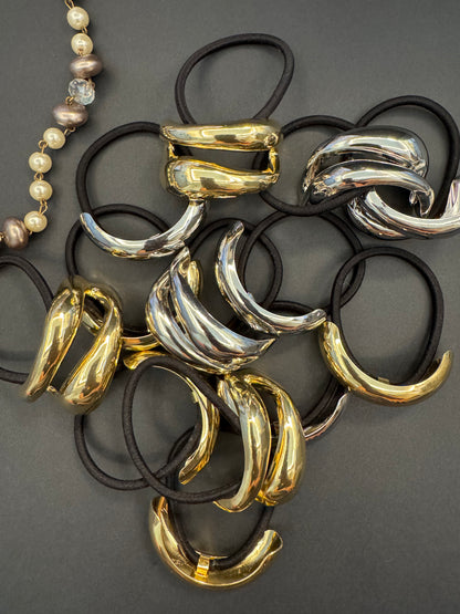 Ariaa Golden/Silver Ponytail Holder - 1