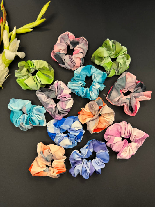 Printed Multicolour Scrunchies - 2