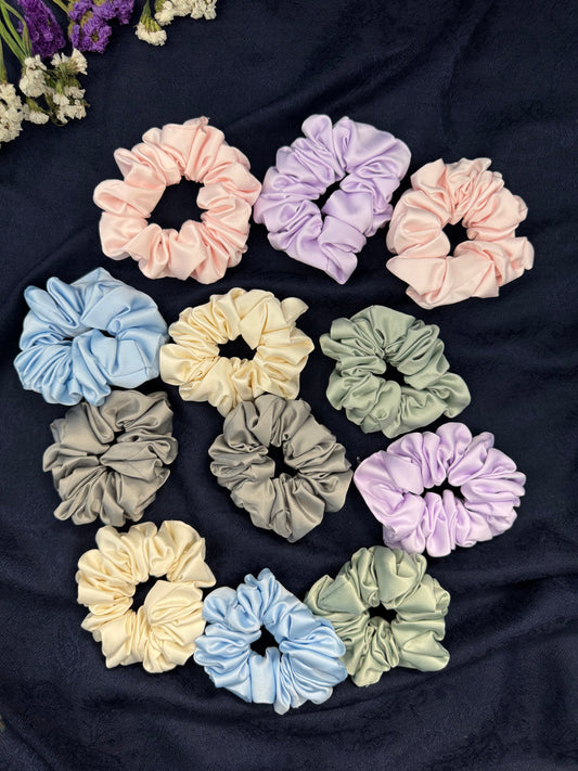 Ariaa Multicolour Medium Satin Scrunchies - 1