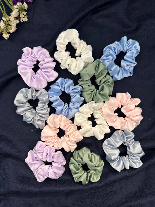 Ariaa Multicolour Medium Satin Scrunchies - 2