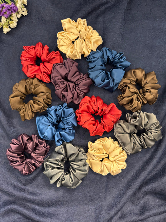 Ariaa Multicolour Medium Satin Scrunchies - 4