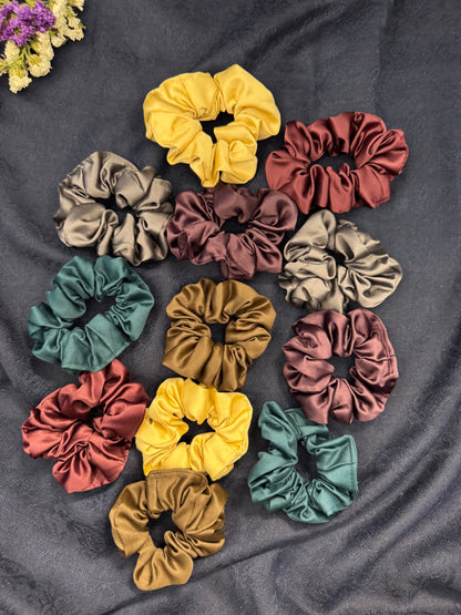 Ariaa Multicolour Medium Satin Scrunchies - 5