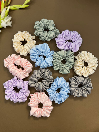 Ariaa Multicolour Medium Satin Scrunchies - 1
