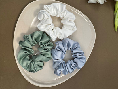 Ariaa Multicolour Medium Satin Scrunchies - 2