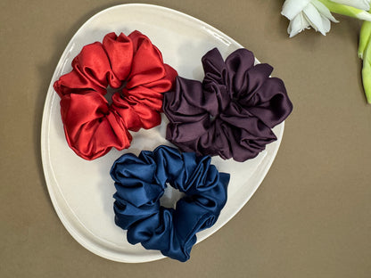 Ariaa Multicolour Medium Satin Scrunchies - 4