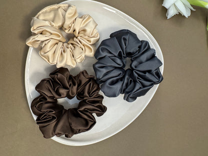 Ariaa Multicolour Medium Satin Scrunchies - 4