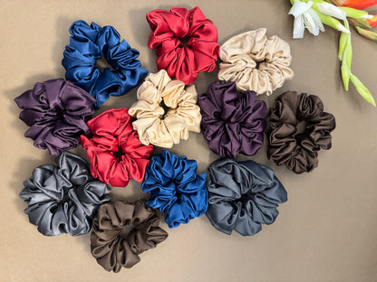Ariaa Multicolour Medium Satin Scrunchies - 4