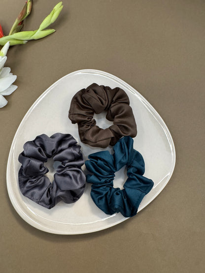 Ariaa Multicolour Medium Satin Scrunchies - 5