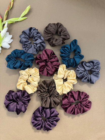Ariaa Multicolour Medium Satin Scrunchies - 5