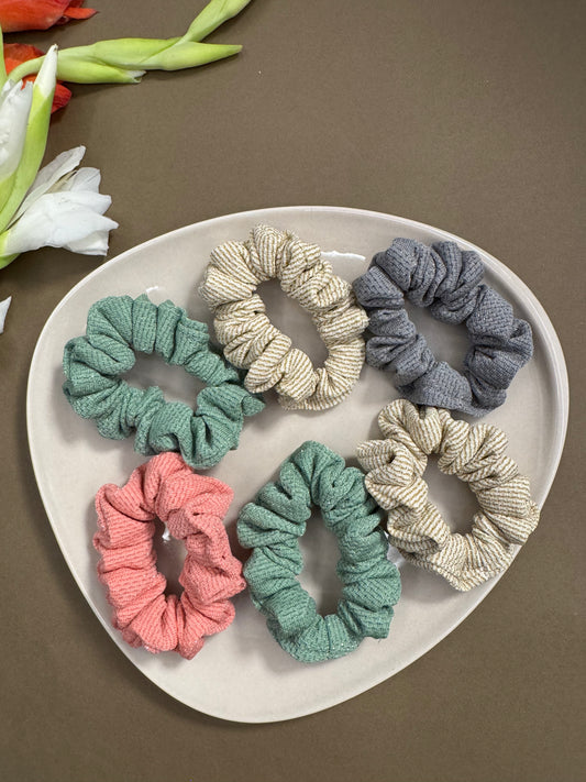 Small Scrunchies Combo - 6 (Pack of 3)