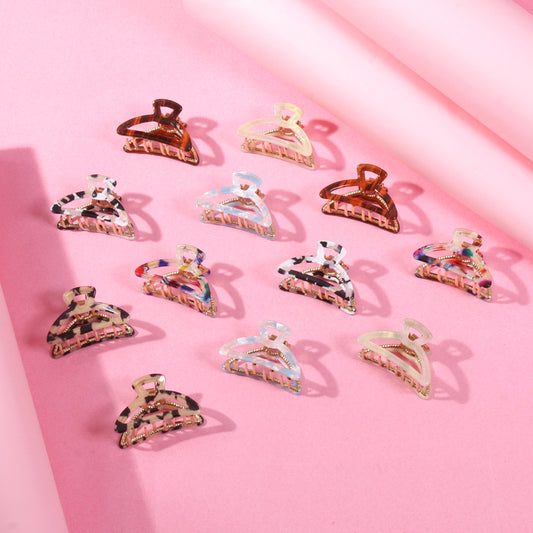 Multicolour Printed Claw Clips - 5 (Per Pc)