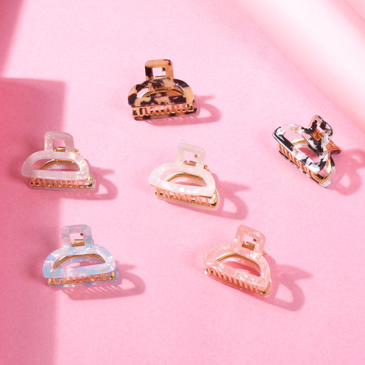 Multicolour Printed Claw Clips - 4 (Per Pc)