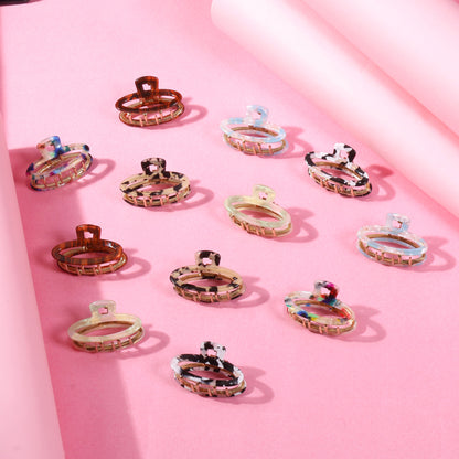 Oval Shaped Printed Claw Clips (Per Pc)