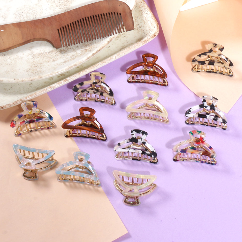 Multicolour Printed Claw Clips - 5 (Per Pc)