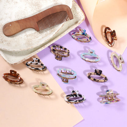 Oval Shaped Printed Claw Clips (Per Pc)