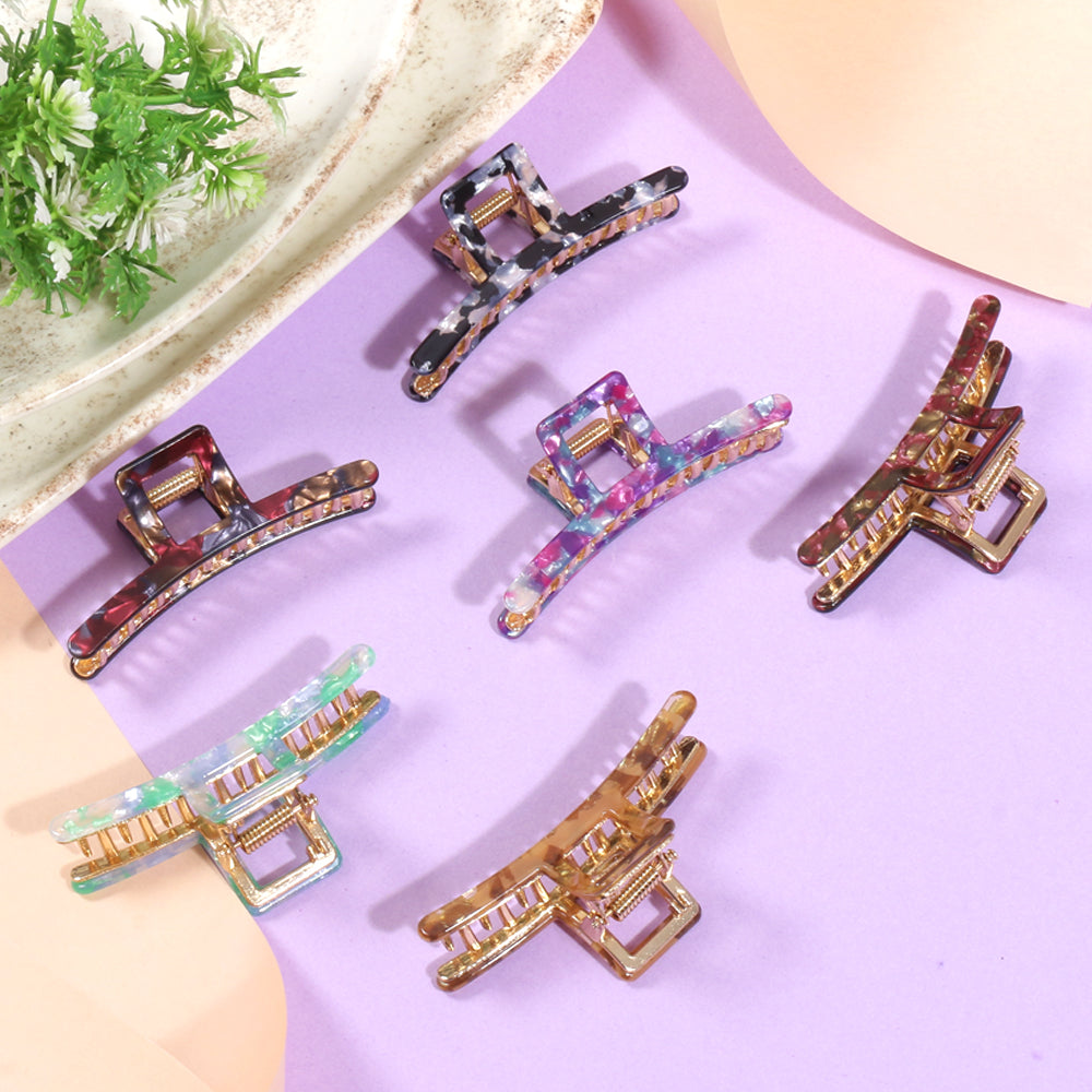 Large Printed Claw Clips - 3 (Per Pc)