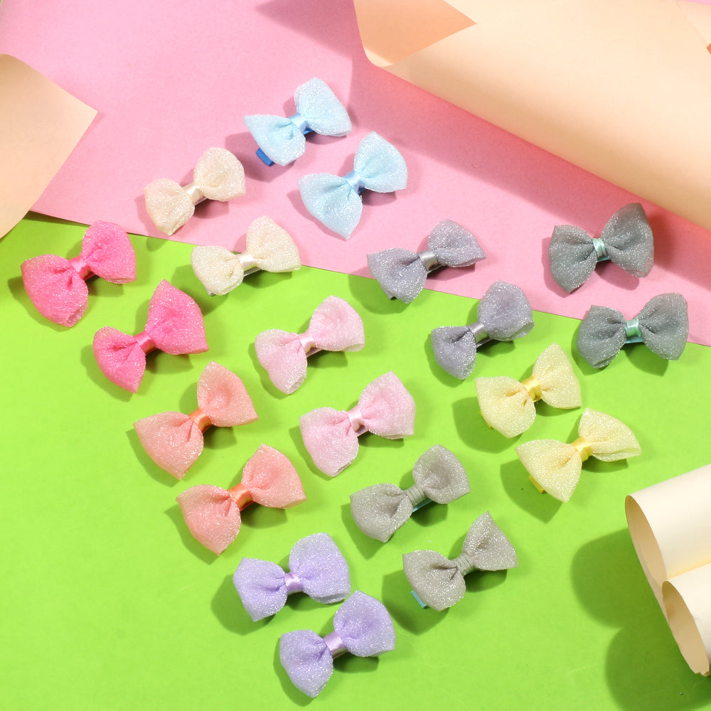 Colourful Multi Bow Pins - 6 (Pack of 2 Pcs)