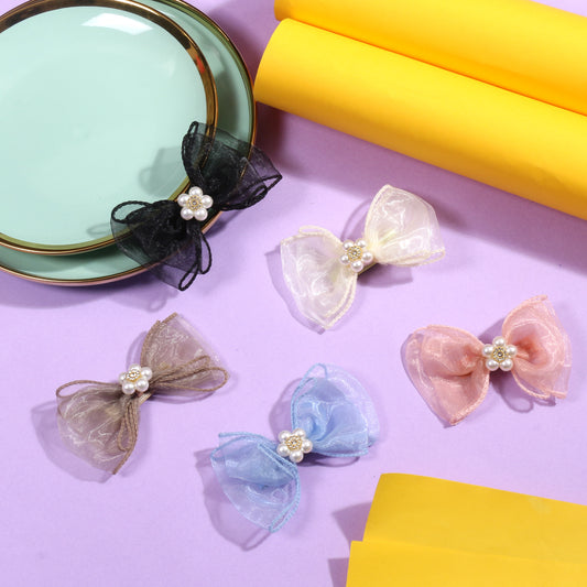 Pearl Flower Bow Pins (Per Pc)