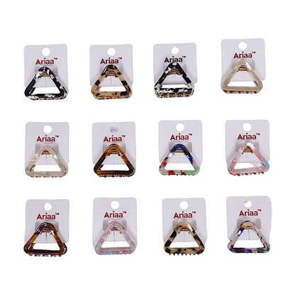 Triangle Shaped Printed Claw Clips (Per Pc)