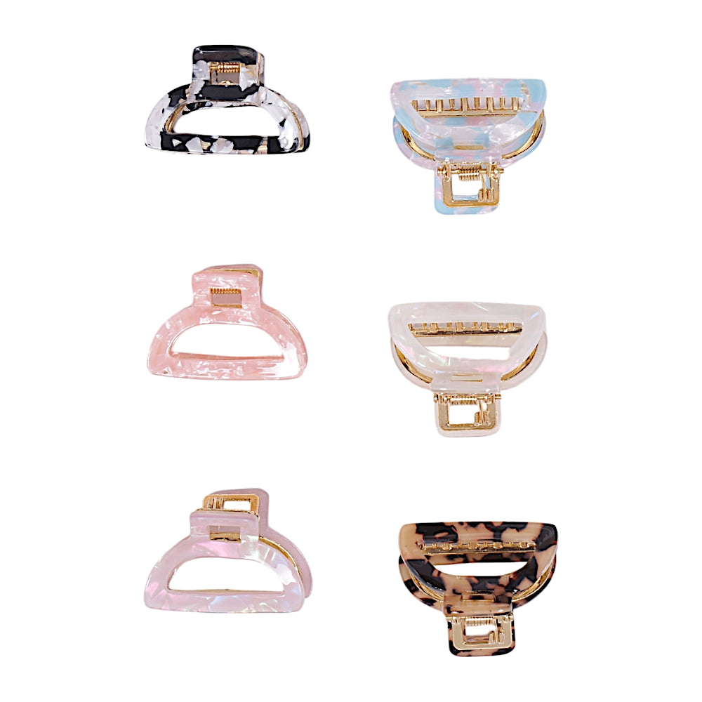 Multicolour Printed Claw Clips - 4 (Per Pc)
